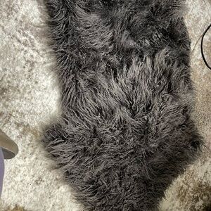 Luxurious charcoal faux fur pillow covers